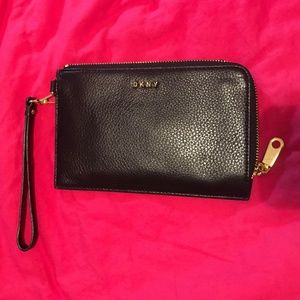DKNY leather wristlet